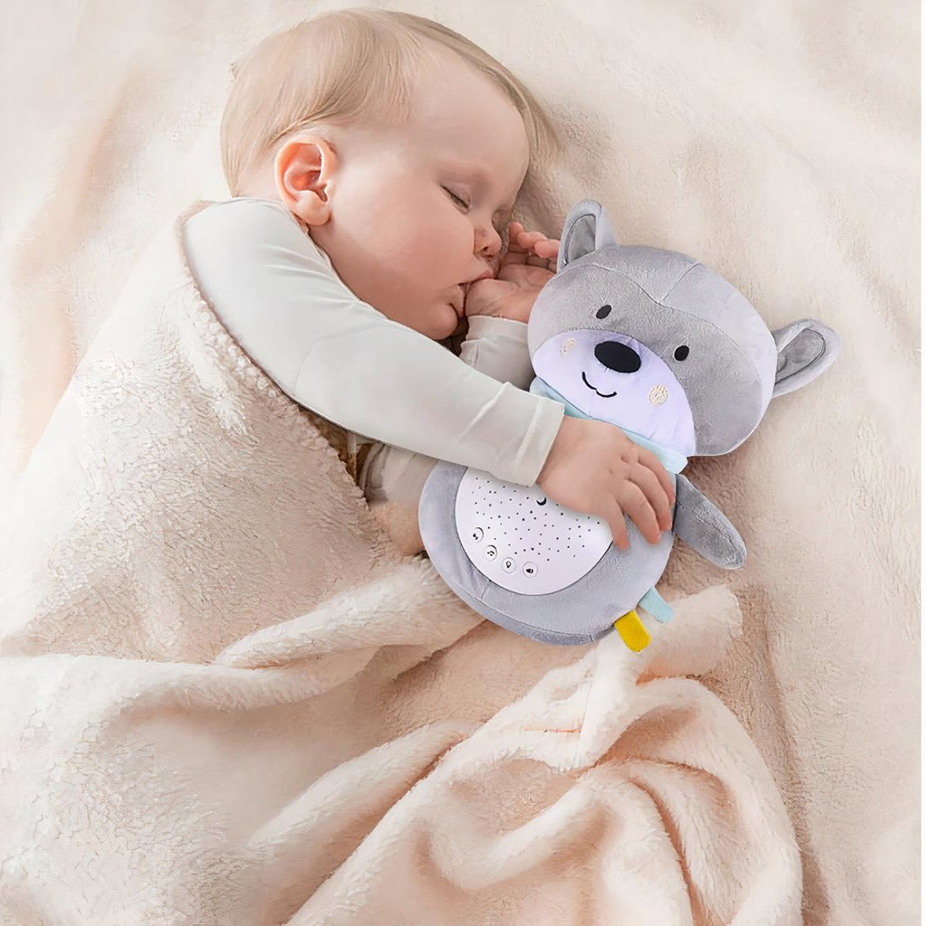 Weiches Faultier-Kuscheltier mit weißem Rauschen