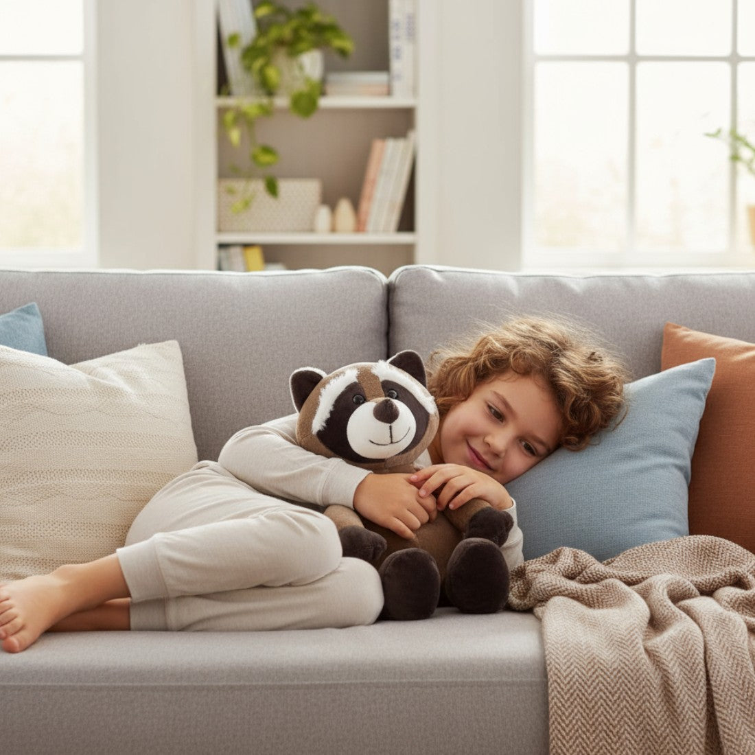 Waschbär Kuscheltier lustig