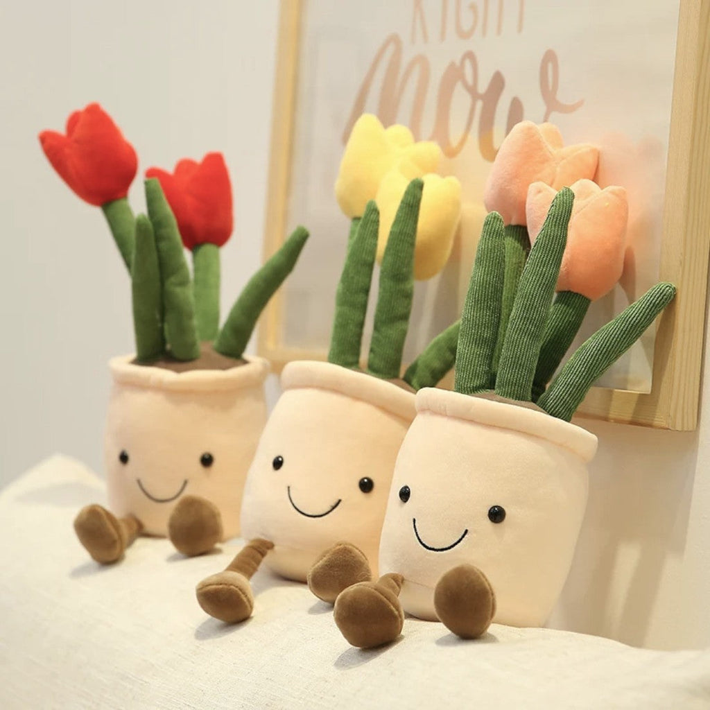 Tulpen im Topf Kuscheltier Kawaii