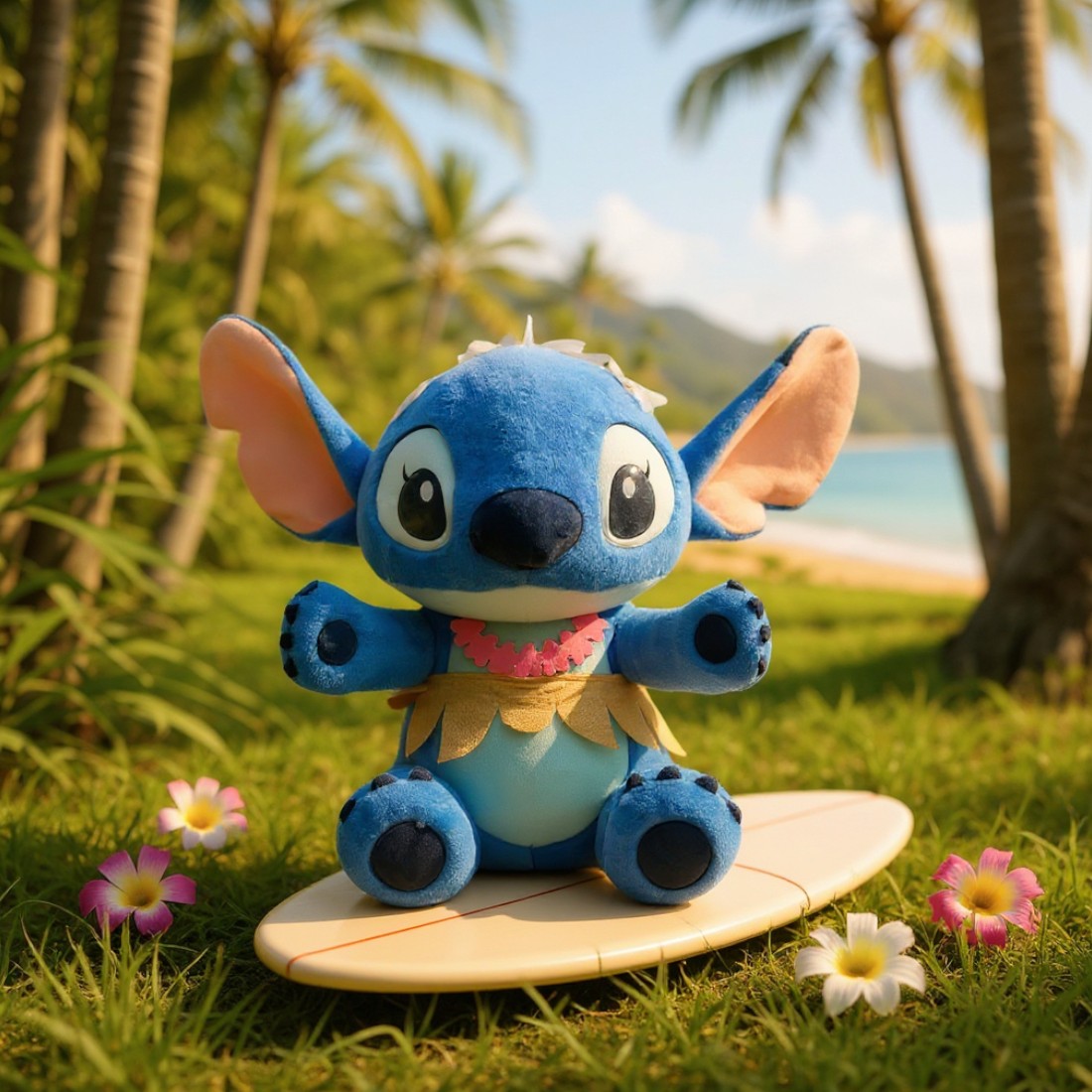Stitch Kuscheltier im Hawaii-Look