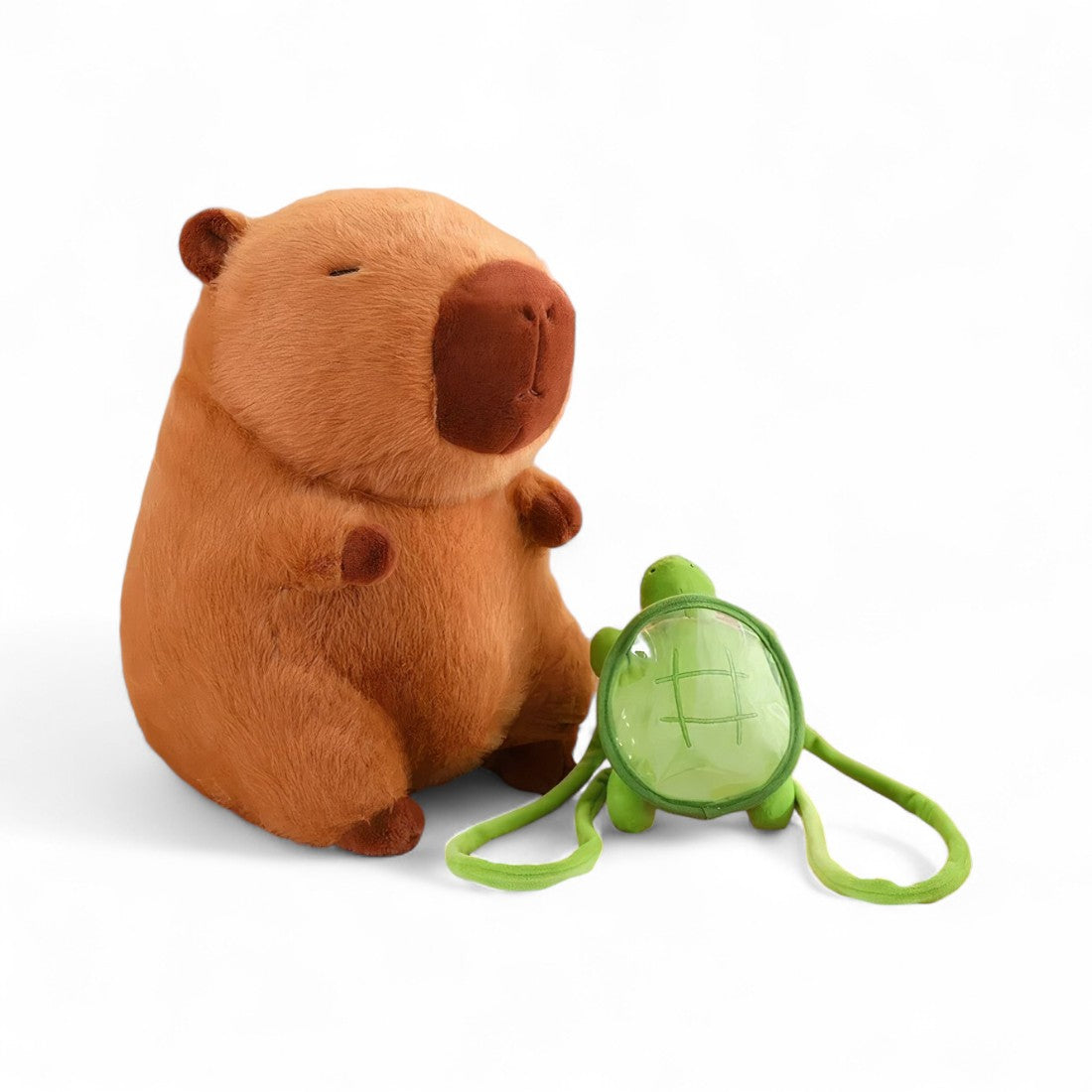 Capybara Kuscheltier mit Schildkröten-Rucksack