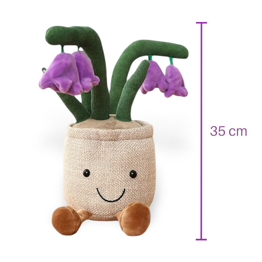 Pflanze Topf mit violetten Blüten Kuscheltier Kawaii