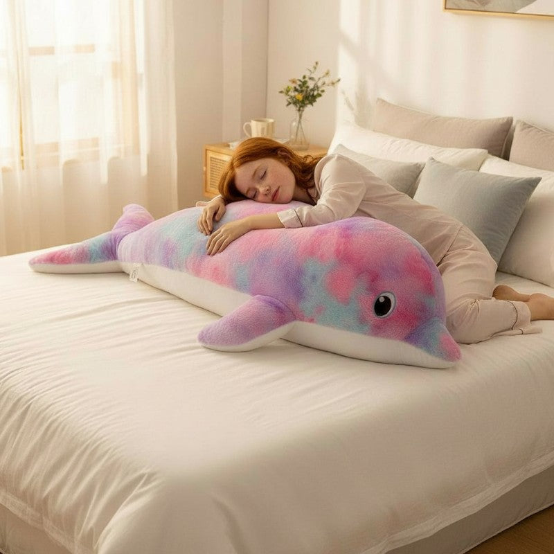 XXL Delfin Kuscheltier Regenbogen