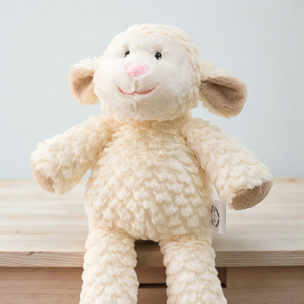 Schaf Kuscheltier mit Lockenwolle
