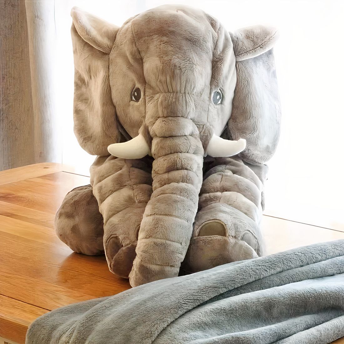 Weiches graues Elefanten-Kuscheltier 40 cm
