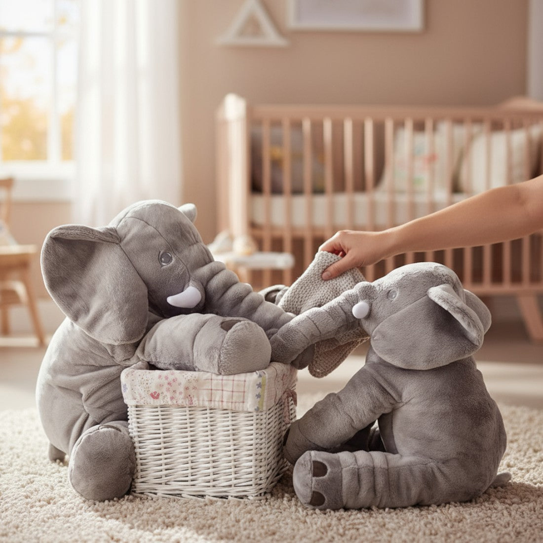 Weiches graues Elefanten-Kuscheltier 40 cm