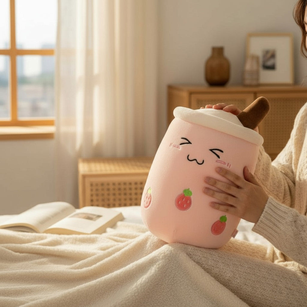 Kawaii-Bubble-Tea-Kuscheltier Erdbeere