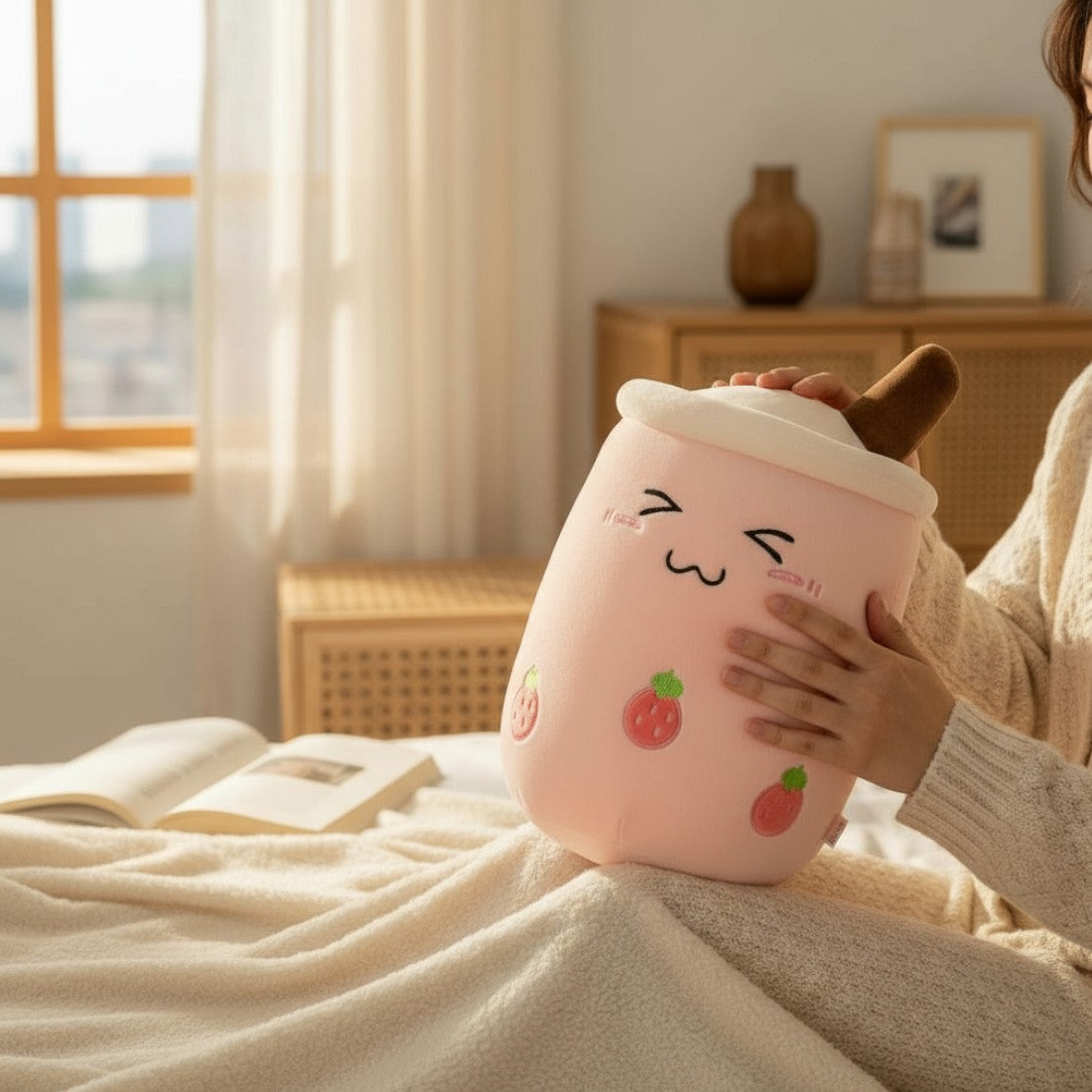 Kawaii-Bubble-Tea-Kuscheltier Erdbeere