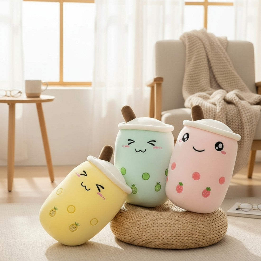 Kawaii-Bubble-Tea-Kuscheltier Grüner Apfel