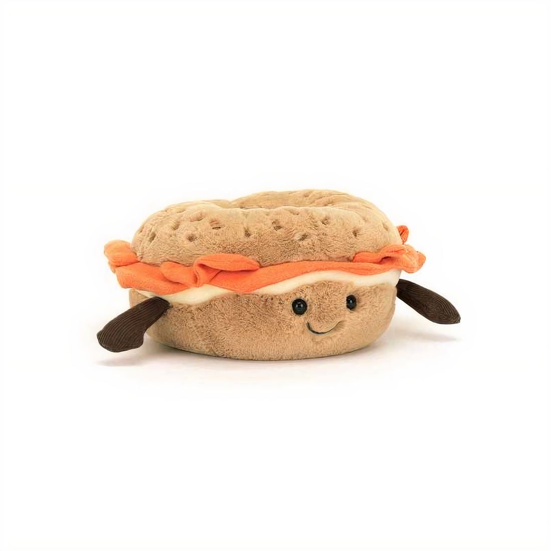 Bagel mit Lachs Kuscheltier kawaii Frühstück