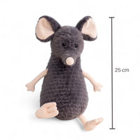 Maus Kuscheltier grau Entdeckerin