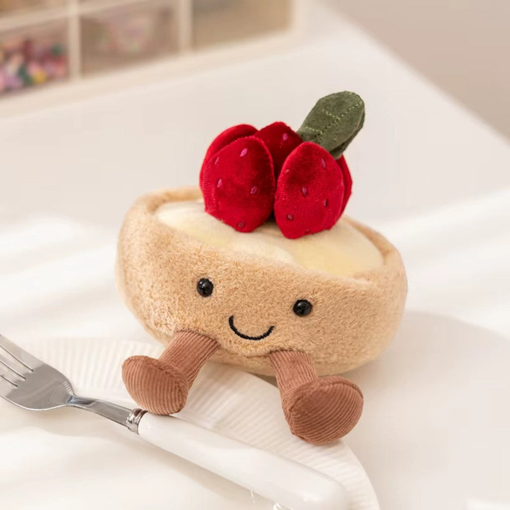 Erdbeertarte Kuscheltier genüsslich kawaii