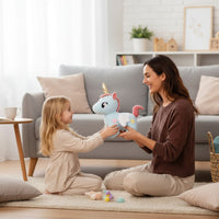 Niedliches Einhorn-Kuscheltier mit Sternen und magischen Flügeln