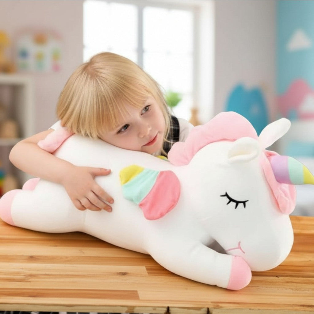 Liegendes Einhorn-Kuscheltier für Kinder