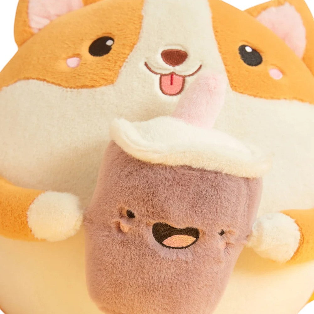 Shiba Kuscheltier Squishy-Kissen mit Bubble Tea