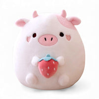 Weißes Schwein Kuscheltier Kissen im Squishmallow-Style
