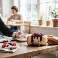 Heidelbeer-Himbeer-Cheesecake Kuscheltier kawaii