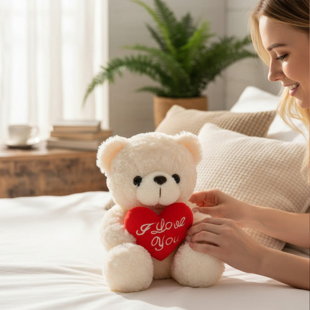 Teddybär Kuscheltier romantisch mit rotem Herz