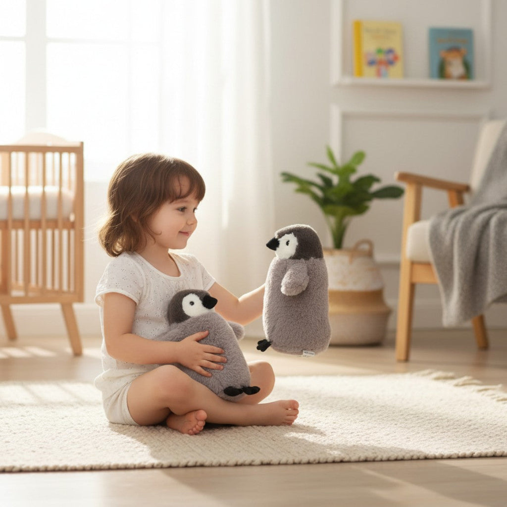 Pinguin Kuscheltier Grau kuschelig