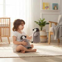 Pinguin Kuscheltier Grau kuschelig