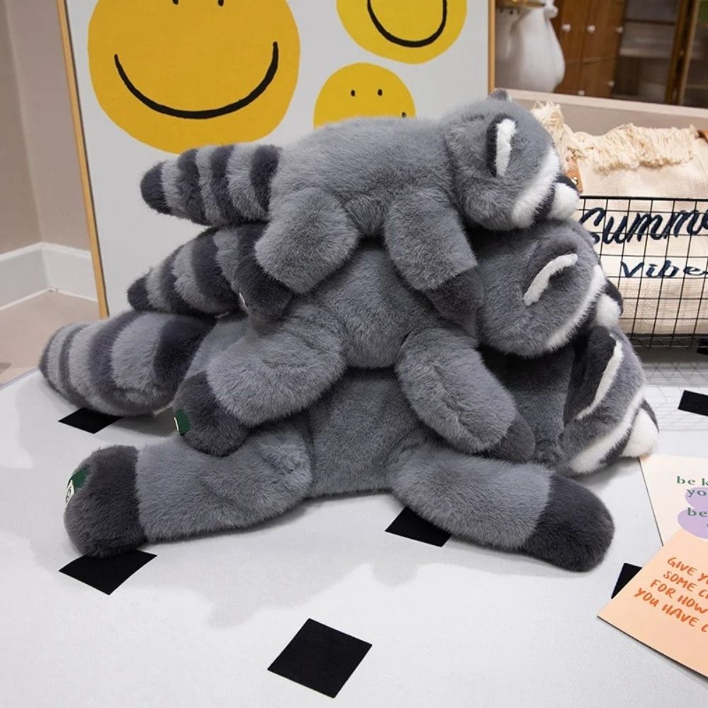 Graues gewichtetes Waschbär Kuscheltier