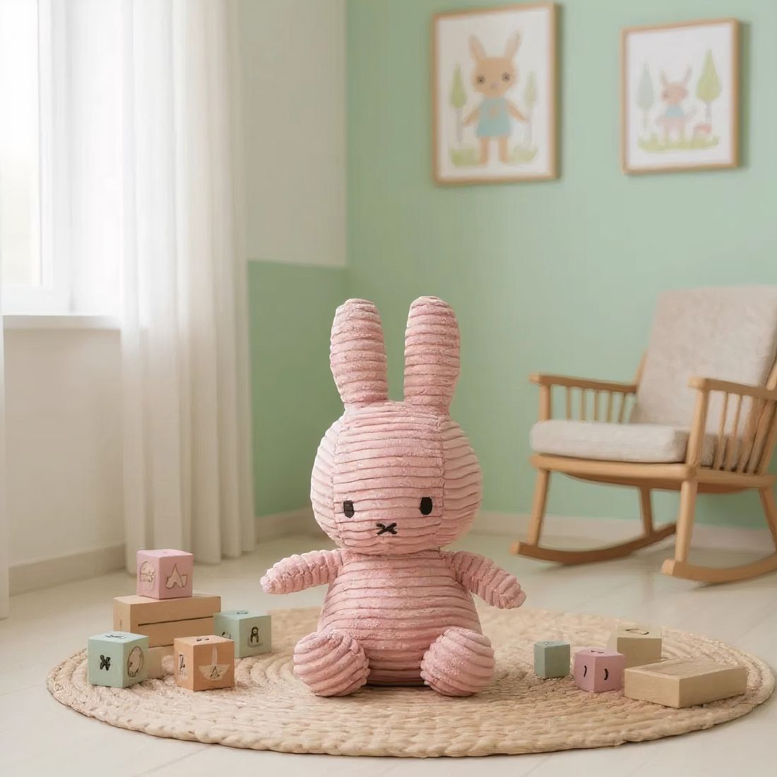 Geripptes Hasen Kuscheltier kuschelweich