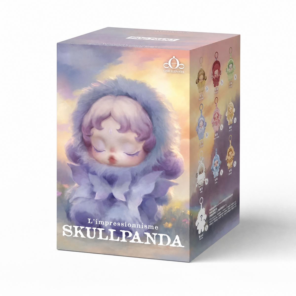 Skullpanda Blumenthema Blind Box Kuscheltier - Weißer Hintergrund Frontalansicht