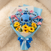 Stitch-Kuscheltier-Strauß mit Blumen - Materialdetail