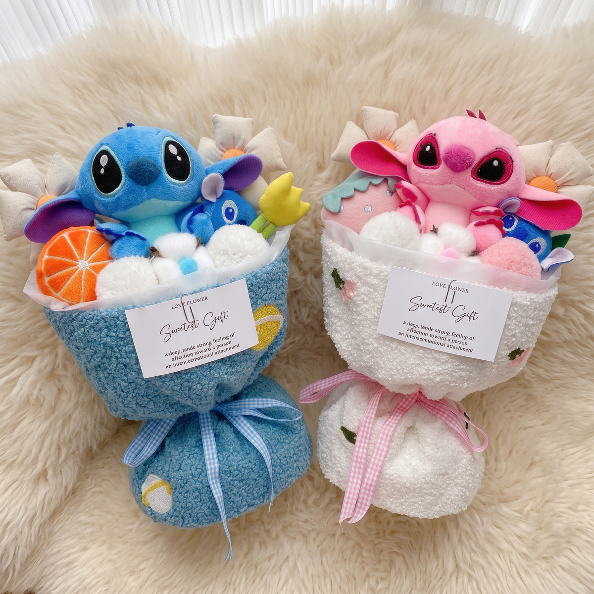 Stitch und Angel Kuscheltier-Schale Kawaii-Früchte - Detailaufnahme Material