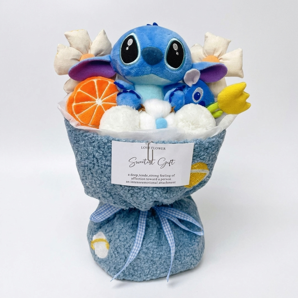 Stitch und Angel Kuscheltier-Schale Kawaii-Früchte - Stitch
