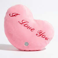 Herzkissen I Love You Rosa 35 cm - weißer Hintergrund Frontalansicht