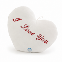 Leuchtendes Herzkissen I Love You - Weiß