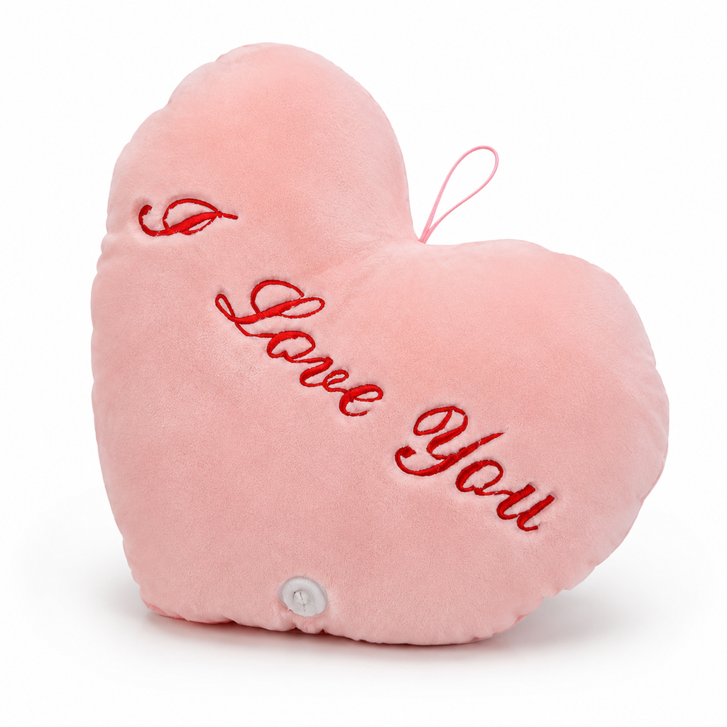 Leuchtendes Herzkissen I Love You - Rosa