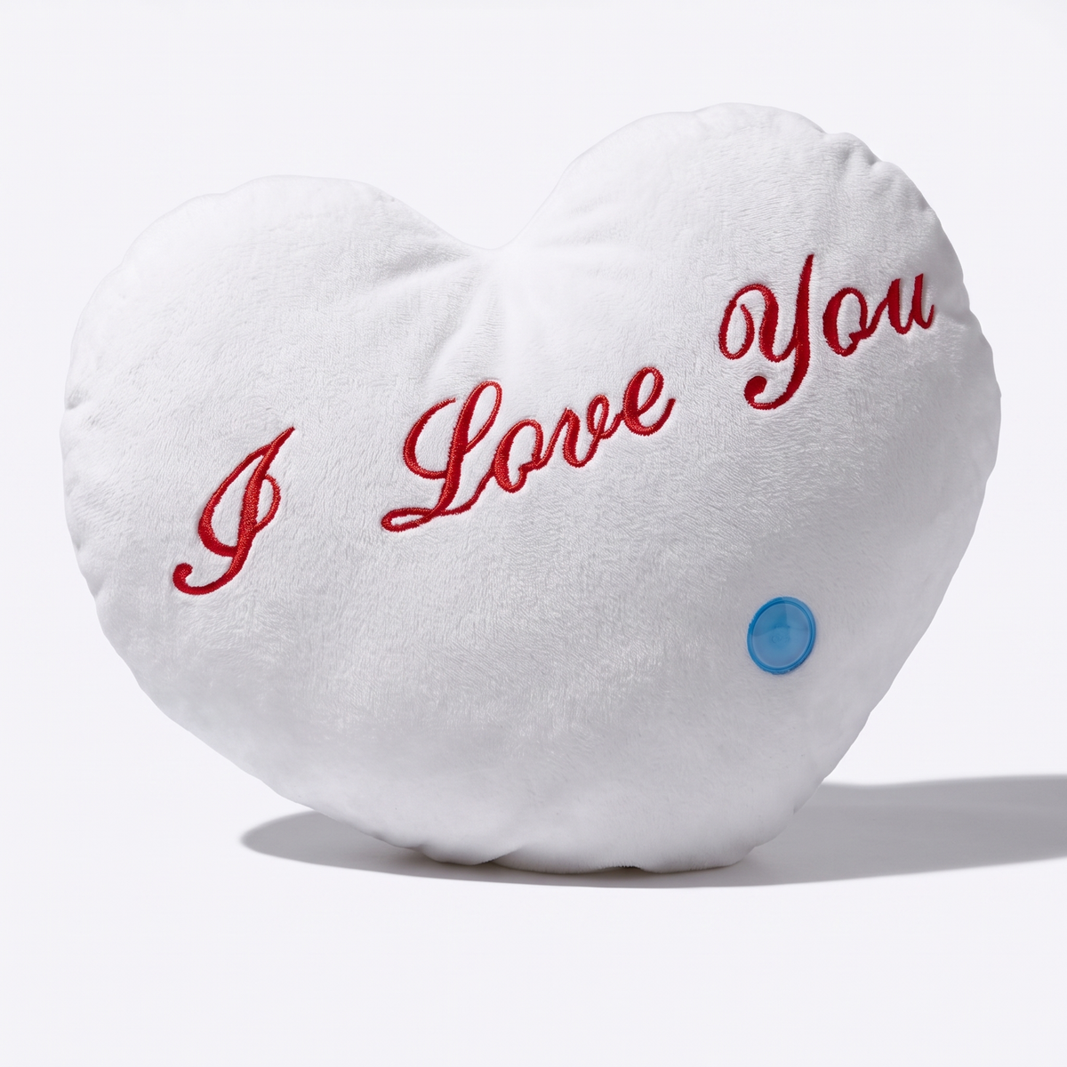 Plüschkissen Herz I Love You - weißer Hintergrund Frontalansicht