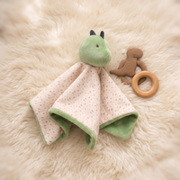 Schmusetuch Dinosaurier grün für Babys - Detail Material
