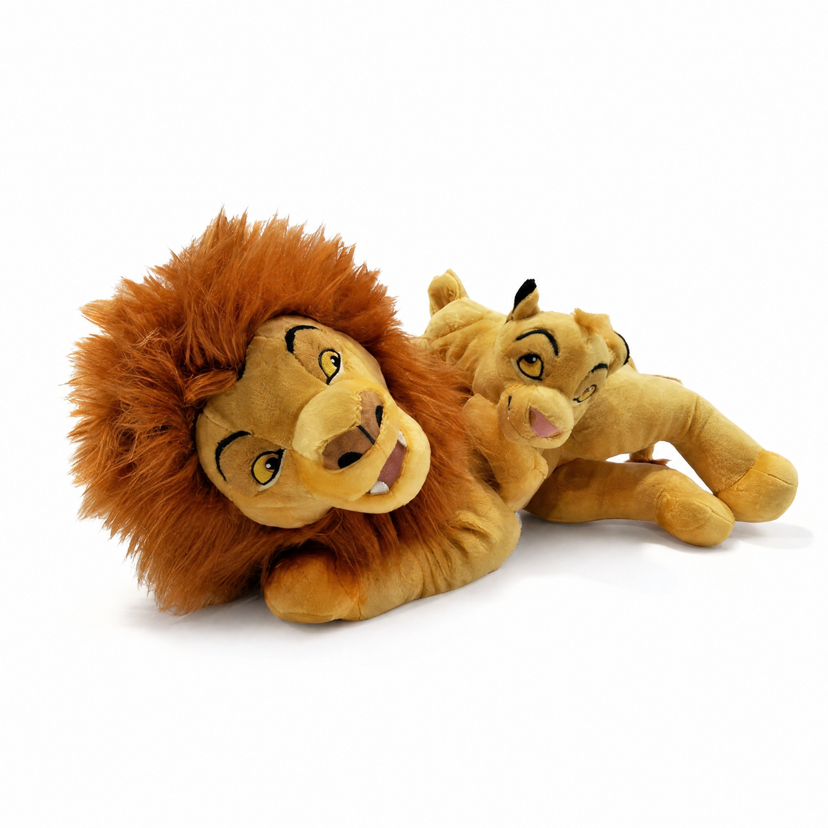 Mufasa und Simba Duo König der Löwen Kuscheltier - Weißer Hintergrund frontal