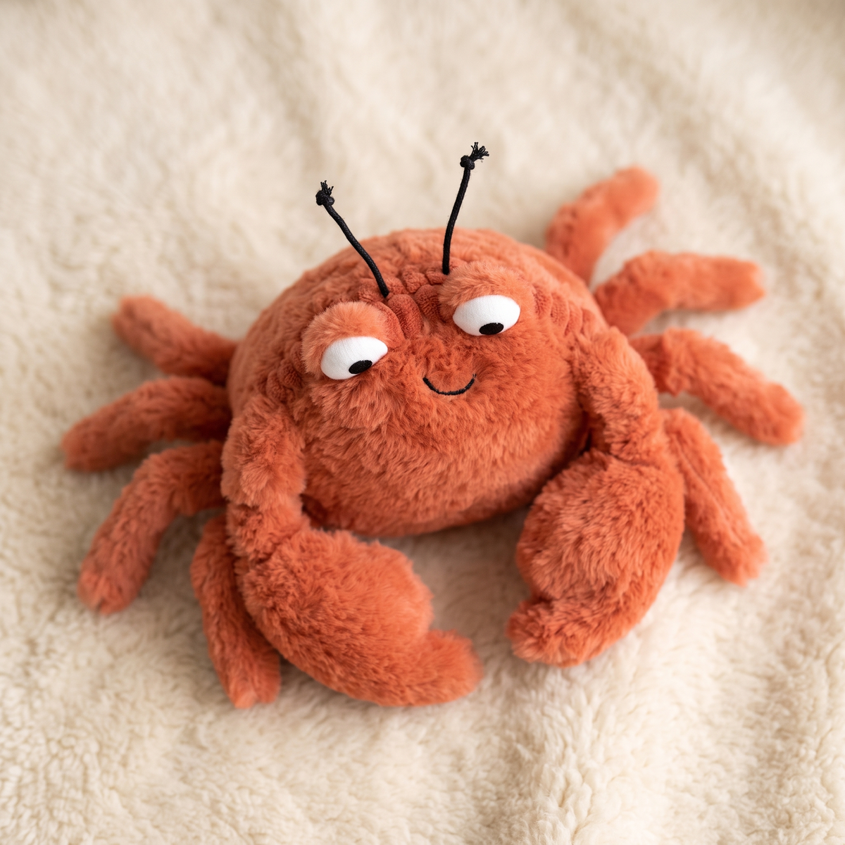 Flauschiges Krabben Kuscheltier - Detailansicht Material