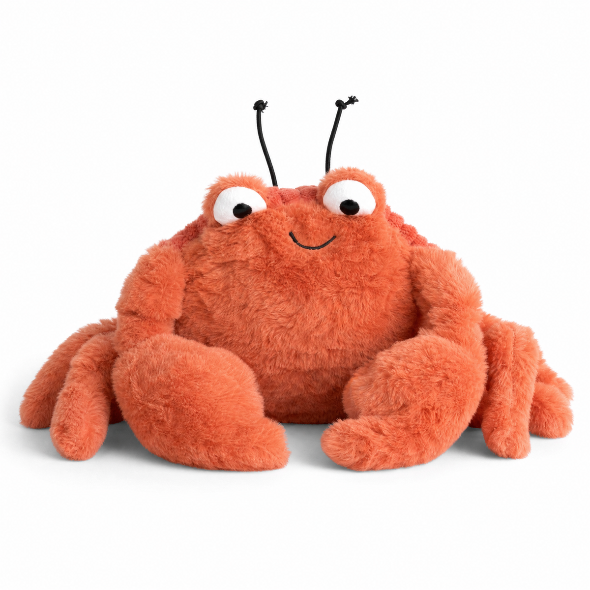 Flauschiges Krabben Kuscheltier - Weißer Hintergrund frontal