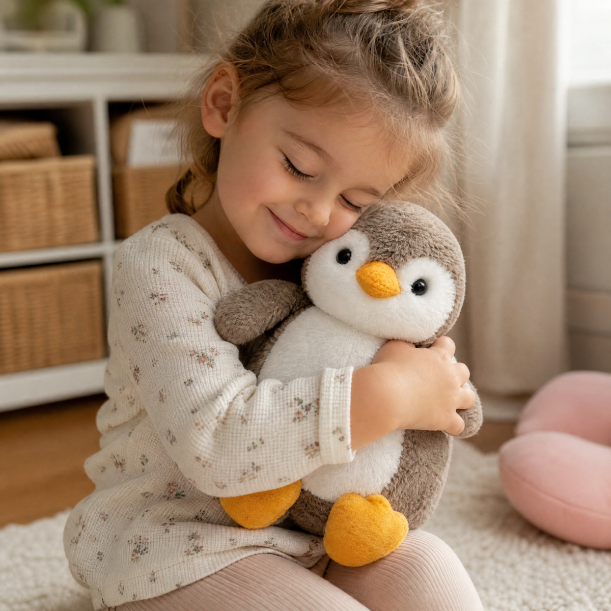 Flauschiges Pinguin Kuscheltier - Verwendung gemütliches Interieur