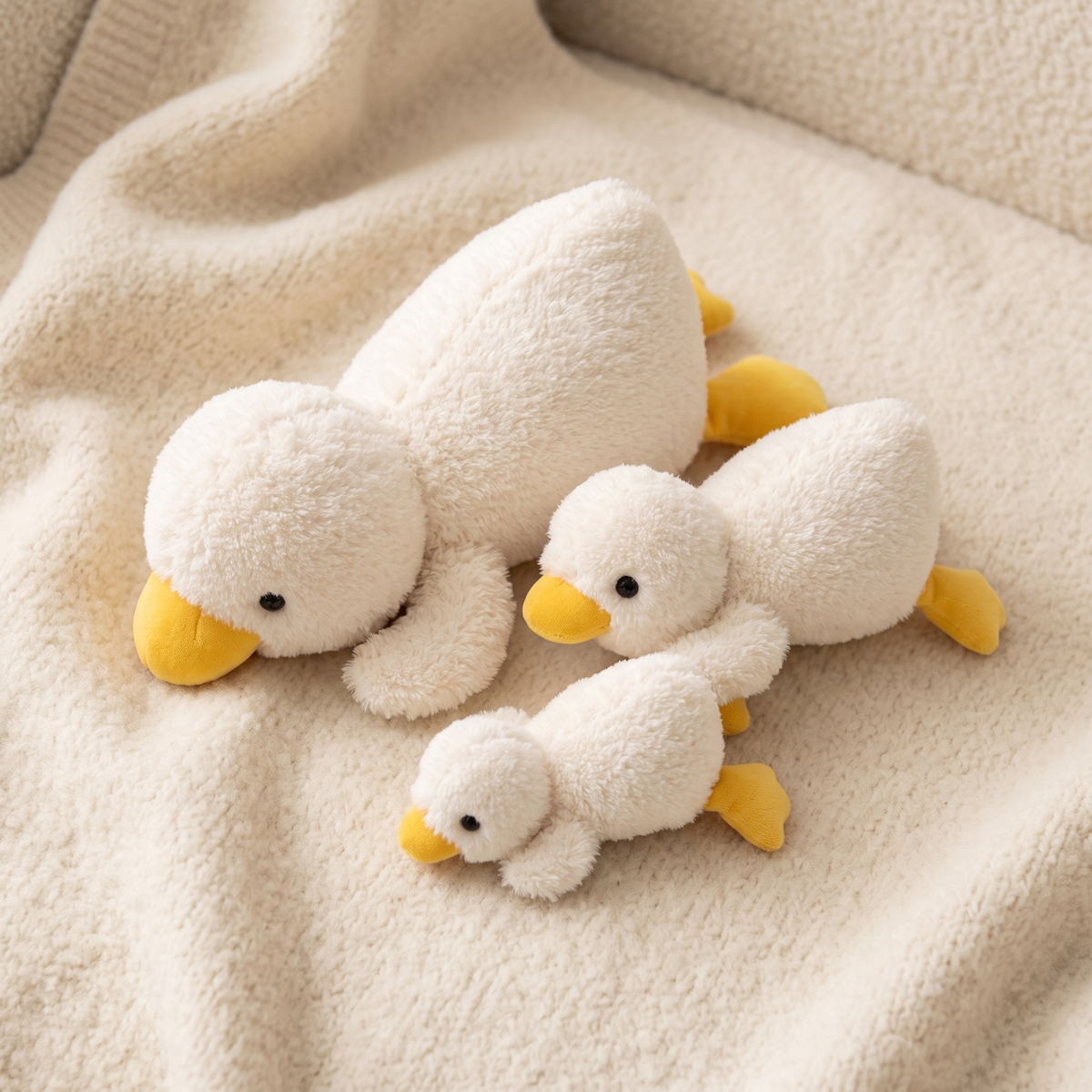 Gelbes Enten Kuscheltier aus Baumwolle - Materialdetail
