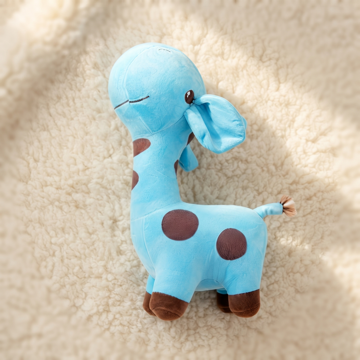 Giraffe Kuscheltier Blau weich - Detail Material