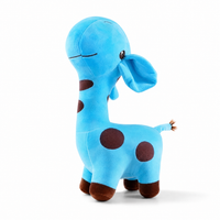 Giraffe Kuscheltier Blau weich - Weißer Hintergrund frontal