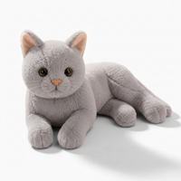 Graues Katzen Kuscheltier - Weißer Hintergrund seitlich