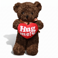 Großer Teddybär Kuscheltier mit Hug-Me-Herz - Weißer Hintergrund Frontal