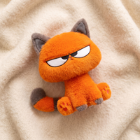 Grumpige orangefarbene Katze Kuscheltier Kawaii - Detailansicht Material