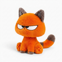 Grumpige orangefarbene Katze Kuscheltier Kawaii - Weißer Hintergrund seitlich