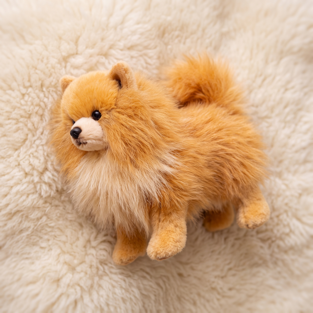 Hund Kuscheltier flauschig realistisch - Detailansicht Material