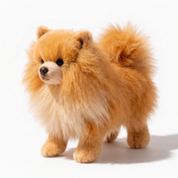 Hund Kuscheltier flauschig realistisch - Weißer Hintergrund seitlich