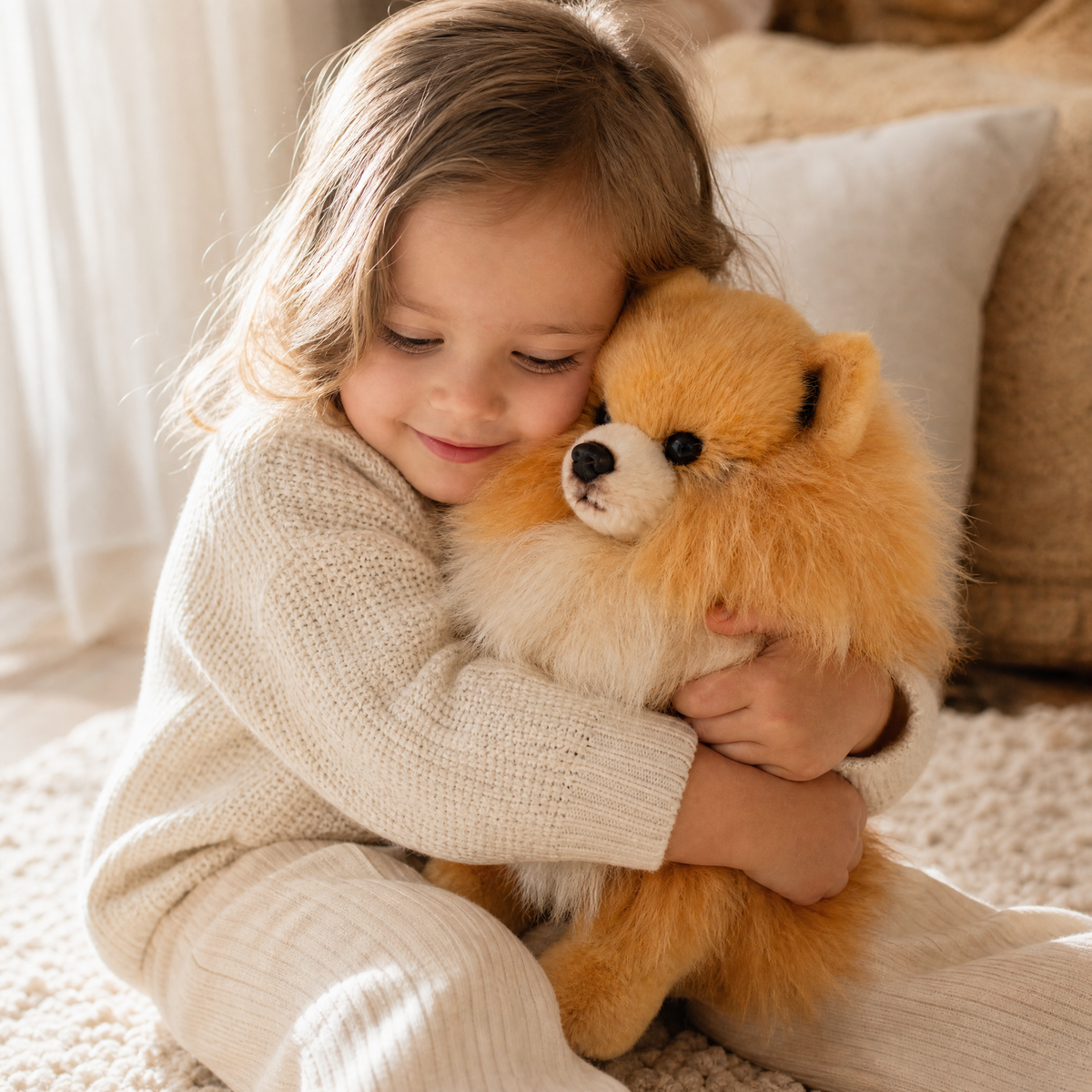 Hund Kuscheltier flauschig realistisch - Verwendung gemütliches Interieur