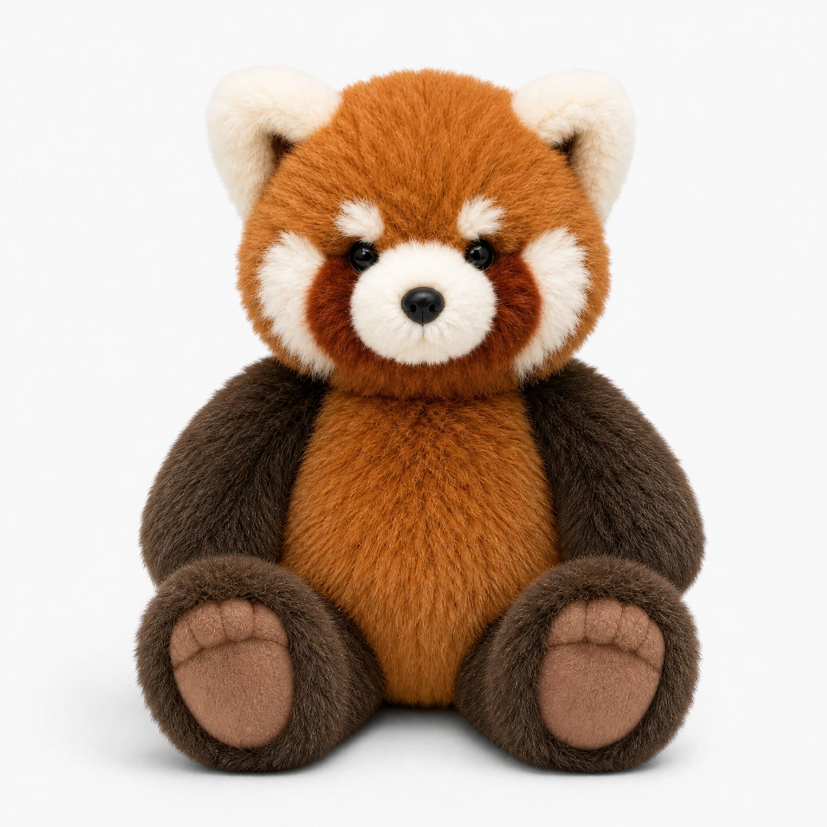 Laufender Roter Panda Kuscheltier - Weißer Hintergrund, Vorderansicht